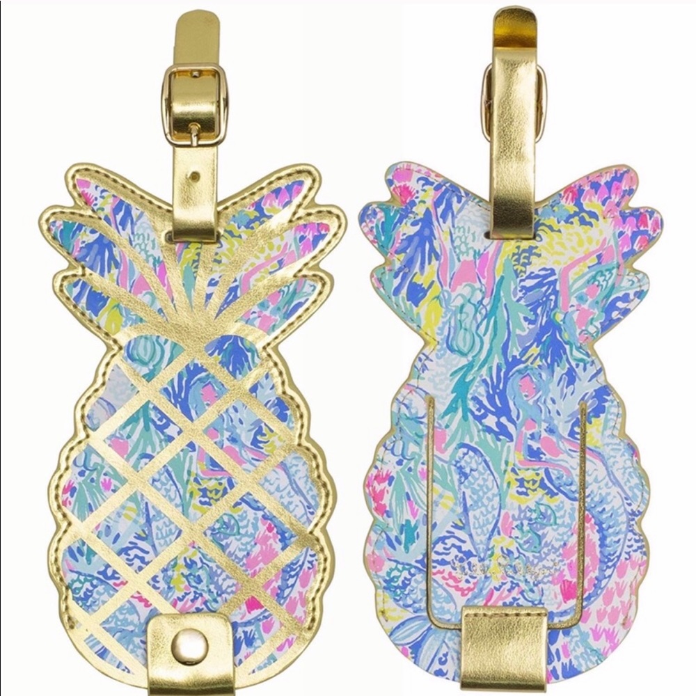 NWT Lilly Pulitzer Pineapple Luggage Tag - Picture 2 of 7